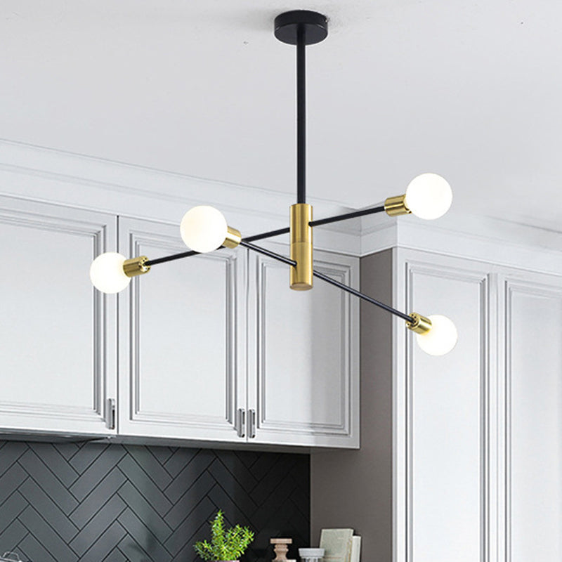 Black Molecular Chandelier Lighting Modern Sphere Glass Hanging Pendant Light for Living Room Clearhalo 'Ceiling Lights' 'Chandeliers' Lighting' options 2629788