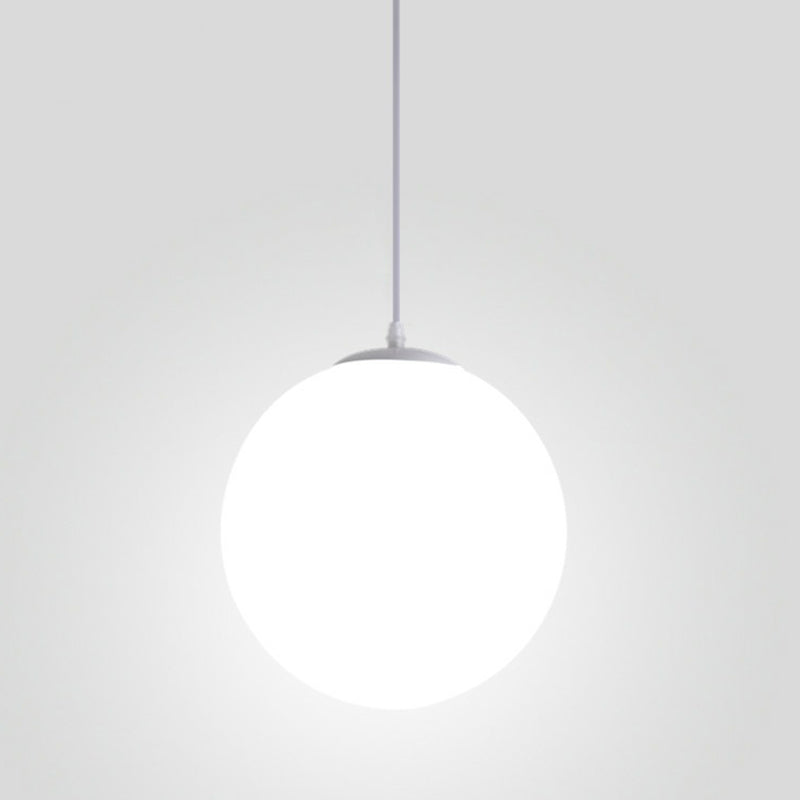 1 Light Ball Hanging Light Fixtures Modern Simple White Glass Ceiling Pendant for Clothing Store Clearhalo 'Ceiling Lights' 'Pendant Lights' 'Pendants' Lighting' 2629997
