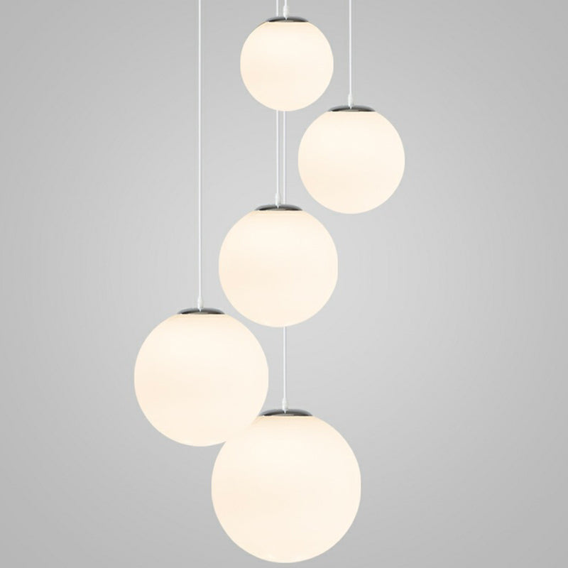1 Light Ball Hanging Light Fixtures Modern Simple White Glass Ceiling Pendant for Clothing Store Clearhalo 'Ceiling Lights' 'Pendant Lights' 'Pendants' Lighting' 2629999