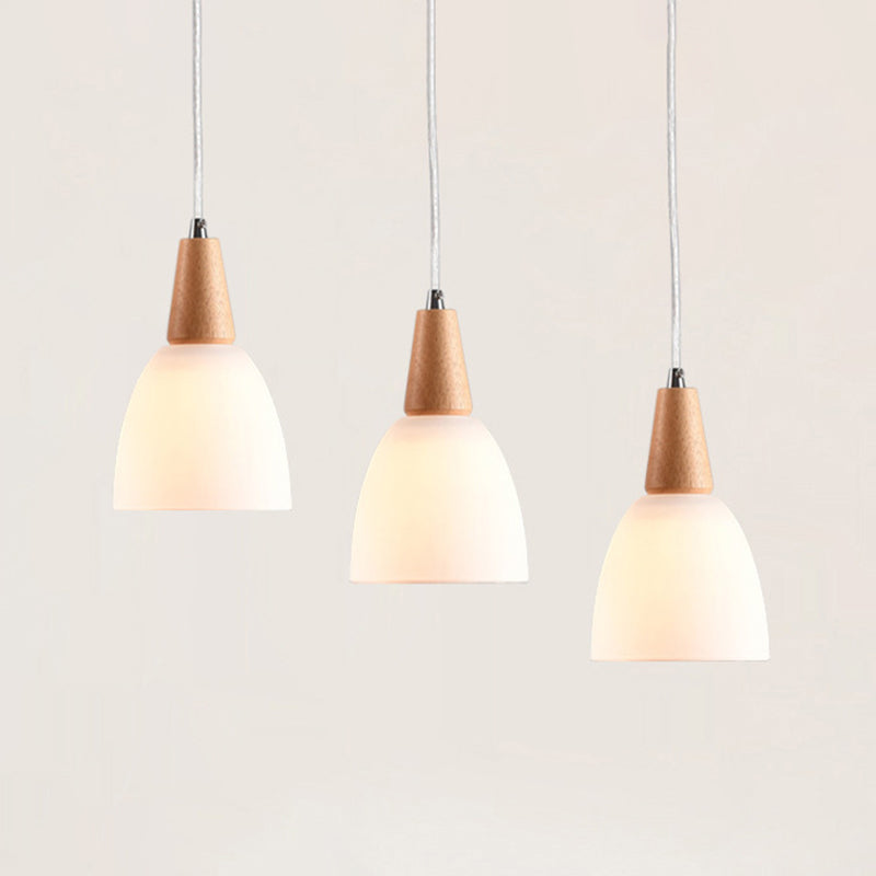 Cone Hanging Pendant Lights Modern Simple White Glass Pendant Ceiling Lights for Restaurant Clearhalo 'Ceiling Lights' 'Hogar' 'Iluminaci��n' 'L��mparas Colgantes' 'L��mparas de Techo' 'Pendant Lights' 'Pendants' Lighting' 2630136