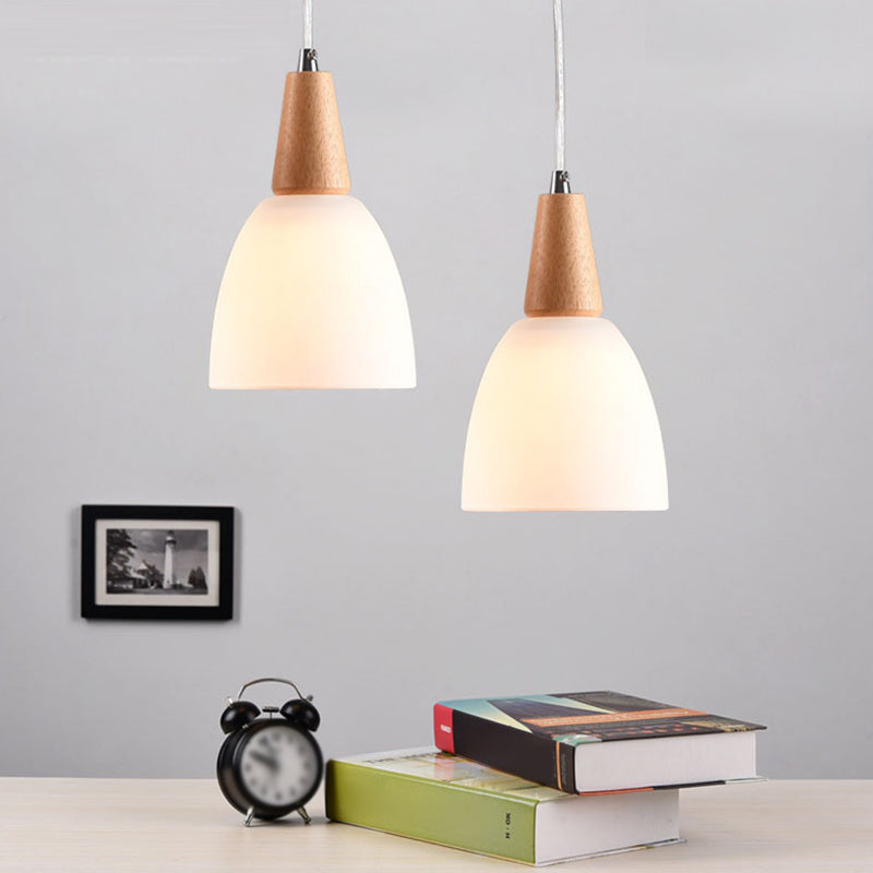 Cone Hanging Pendant Lights Modern Simple White Glass Pendant Ceiling Lights for Restaurant Clearhalo 'Ceiling Lights' 'Hogar' 'Iluminaci��n' 'L��mparas Colgantes' 'L��mparas de Techo' 'Pendant Lights' 'Pendants' Lighting' 2630137