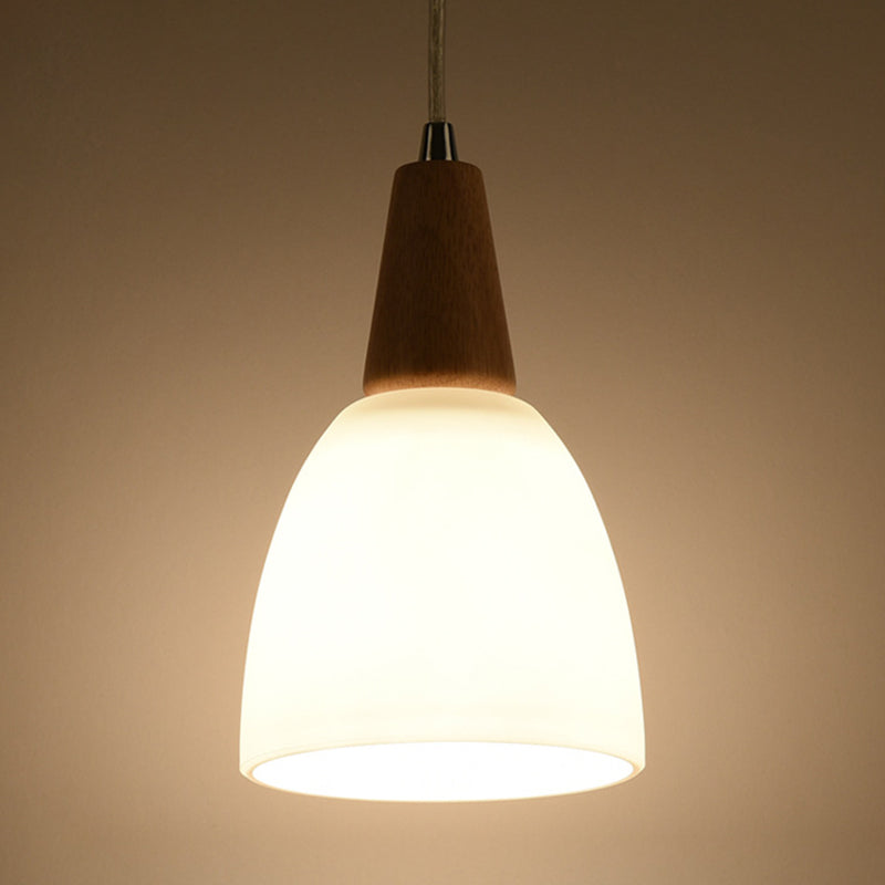 Cone Hanging Pendant Lights Modern Simple White Glass Pendant Ceiling Lights for Restaurant 220V-240V 1 Blanco Clearhalo 'Ceiling Lights' 'Hogar' 'Iluminaci��n' 'L��mparas Colgantes' 'L��mparas de Techo' 'Pendant Lights' 'Pendants' Lighting' 2630140