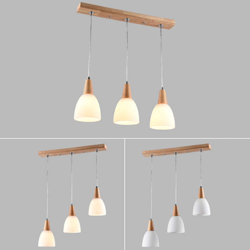 Cone Hanging Pendant Lights Modern Simple White Glass Pendant Ceiling Lights for Restaurant Clearhalo 'Ceiling Lights' 'Hogar' 'Iluminaci��n' 'L��mparas Colgantes' 'L��mparas de Techo' 'Pendant Lights' 'Pendants' Lighting' 2630143