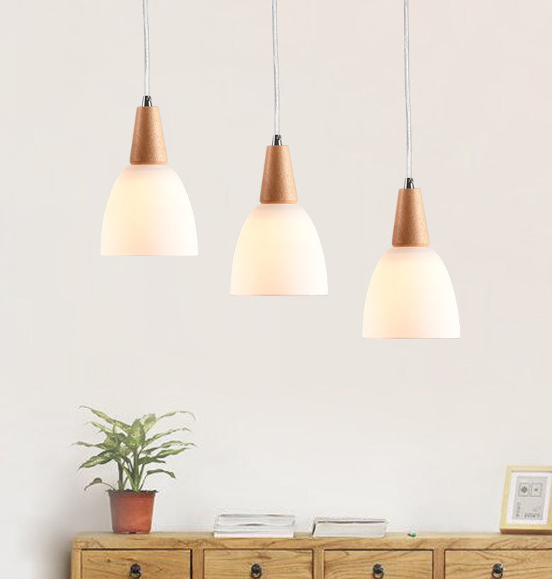 Cone Hanging Pendant Lights Modern Simple White Glass Pendant Ceiling Lights for Restaurant Clearhalo 'Ceiling Lights' 'Hogar' 'Iluminaci��n' 'L��mparas Colgantes' 'L��mparas de Techo' 'Pendant Lights' 'Pendants' Lighting' 2630144