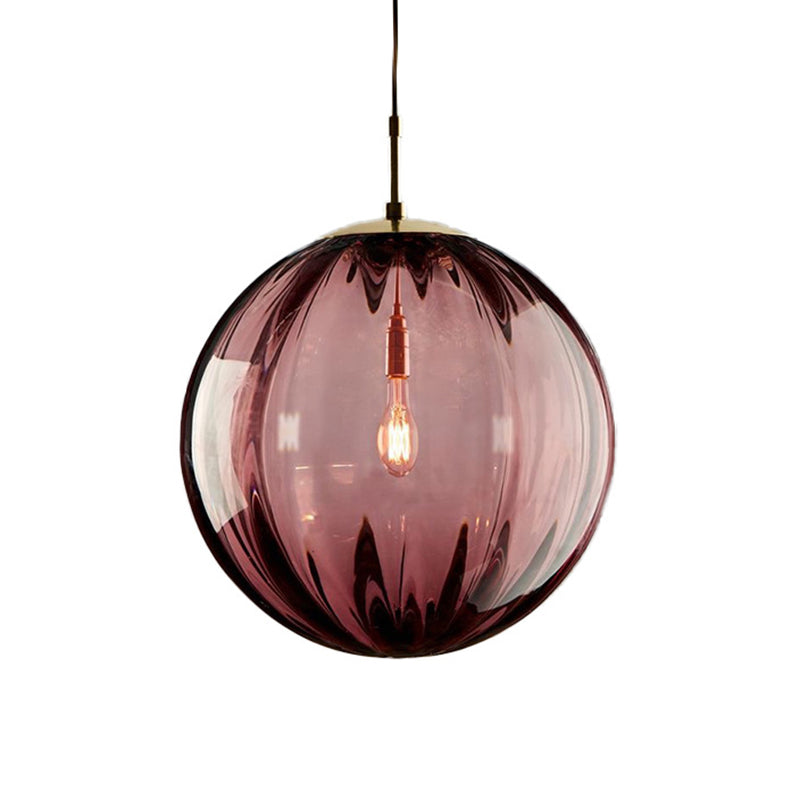 1 Light Round Hanging Ceiling Lights Post-Modern Water Glass Hanging Light Fixtures for Restaurant Clearhalo 'Ceiling Lights' 'Pendant Lights' 'Pendants' Lighting' 2630169