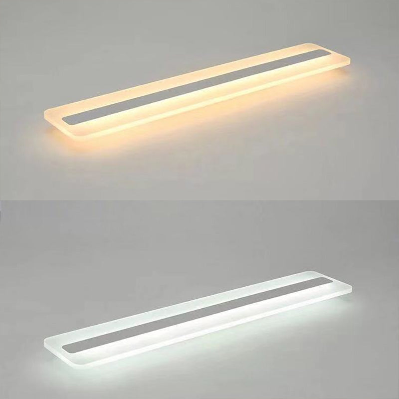 Acrylic Linear Flush Mount Ceiling Light Fixture Minimalist LED White Ceiling Mounted Light Clearhalo 'Ceiling Lights' 'Close To Ceiling Lights' 'Lighting' 2630935