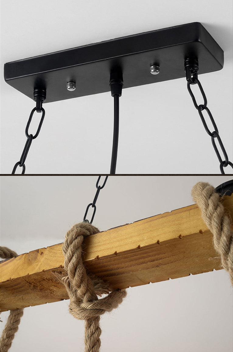 Beige Chandelier Lighting Fixture Vintage Style Metal Linear Island Pendant Light Clearhalo 'Ceiling Lights' 'Island Lights' 'Lighting' 2631171