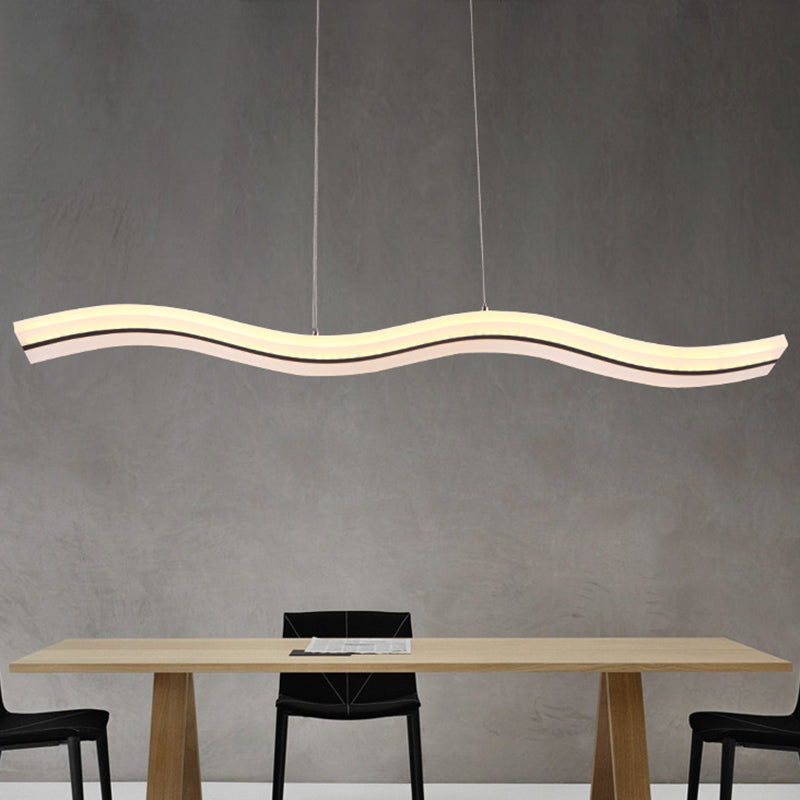 White Wave Island Lighting Fixture Modern Style LED Acrylic Pendant Lighting Fixture Clearhalo 'Ceiling Lights' 'Island Lights' 'Lighting' 2631209