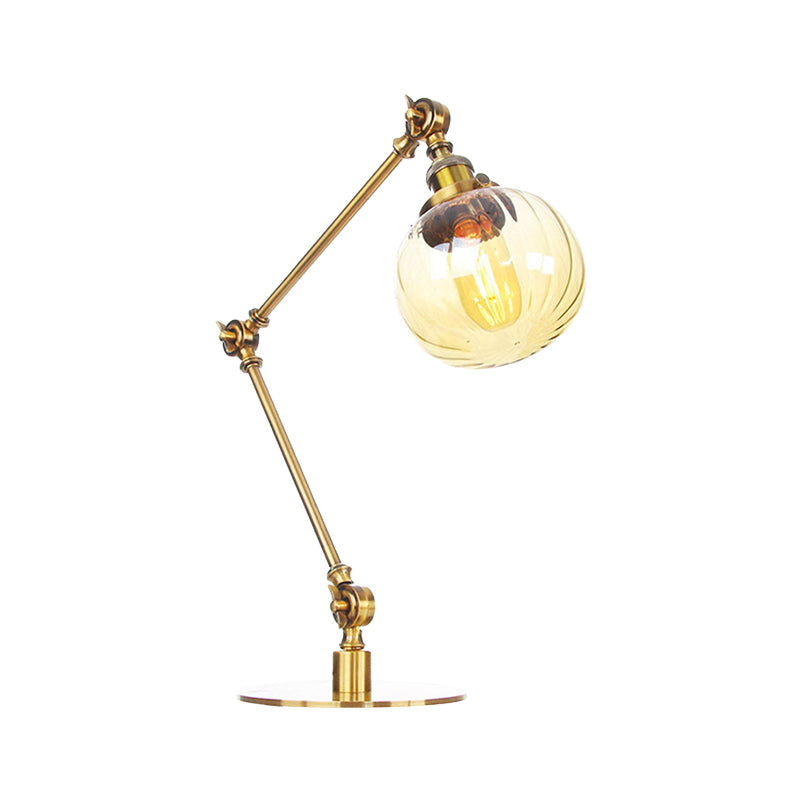 Amber/Clear Glass Global Table Lighting Vintage Stylish 1 Light Black/Bronze Finish Table Lamp for Bedroom Clearhalo 'Lamps' 'Table Lamps' Lighting' 264745