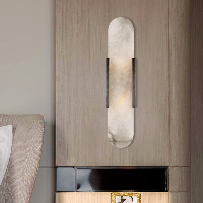 2 Bulbs Bar Flush Mount Colonial Gold/Black Marble Wall Sconce Lighting for Dining Room Black Clearhalo 'Wall Lamps & Sconces' 'Wall Lights' Lighting' 265001