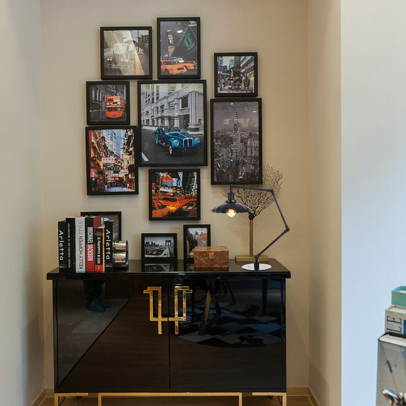 1 Bulb Study Room Table Lighting Vintage Stylish Adjustable Black/Brass Table Lamp with Scalloped Edge Metal Shade Clearhalo 'Lamps' 'Table Lamps' Lighting' 265035