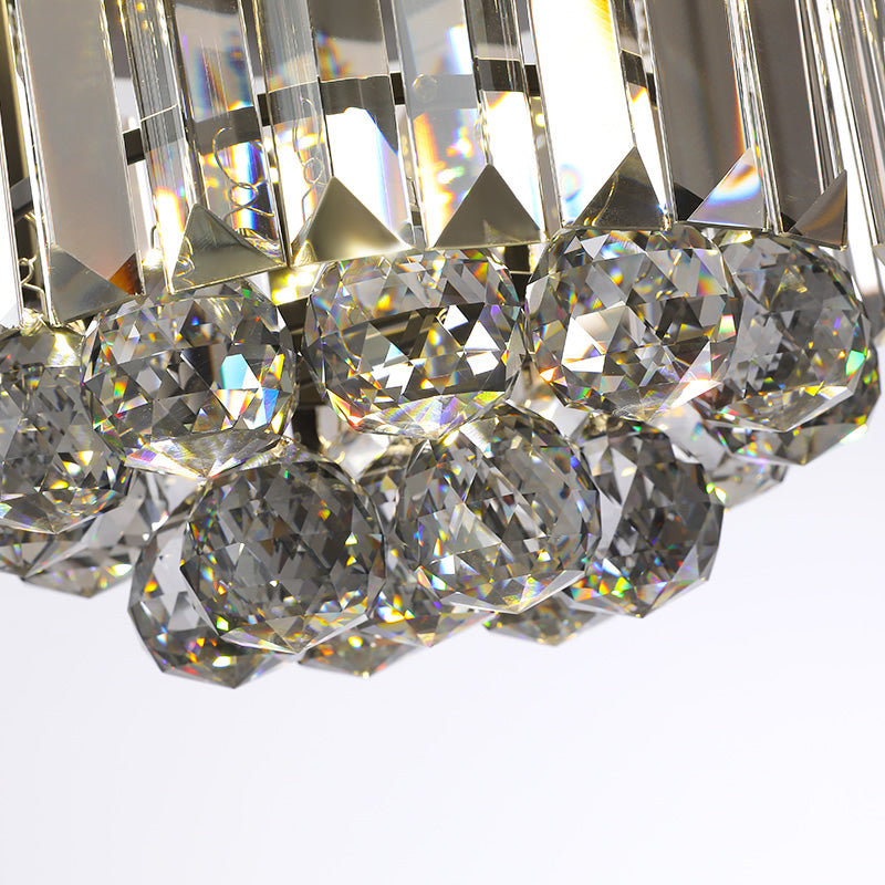 Circular Ceiling Light Fixture with Clear/Smoke Gray Crystal Modern LED Ceiling Mounted Fixture for Corridor Clearhalo 'Ceiling Lights' 'Close To Ceiling Lights' 'Close to ceiling' 'Flush mount' 'Industrial Flush Mount' Lighting' 265767