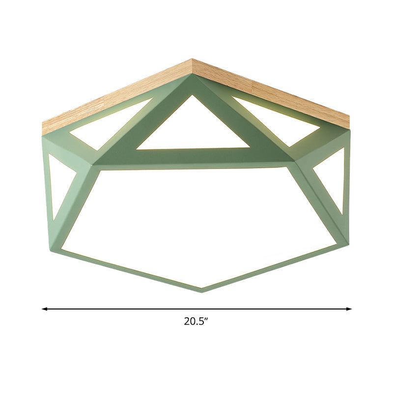 Modern Geometric Acrylic Flush Light 16.5"/20.5" W LED Gray/Green/White Ceiling Flush Mount for Bedroom, Warm/White/Natural/3 Color Light Clearhalo 'Ceiling Lights' 'Close To Ceiling Lights' 'Close to ceiling' 'Flush mount' Lighting' 266207