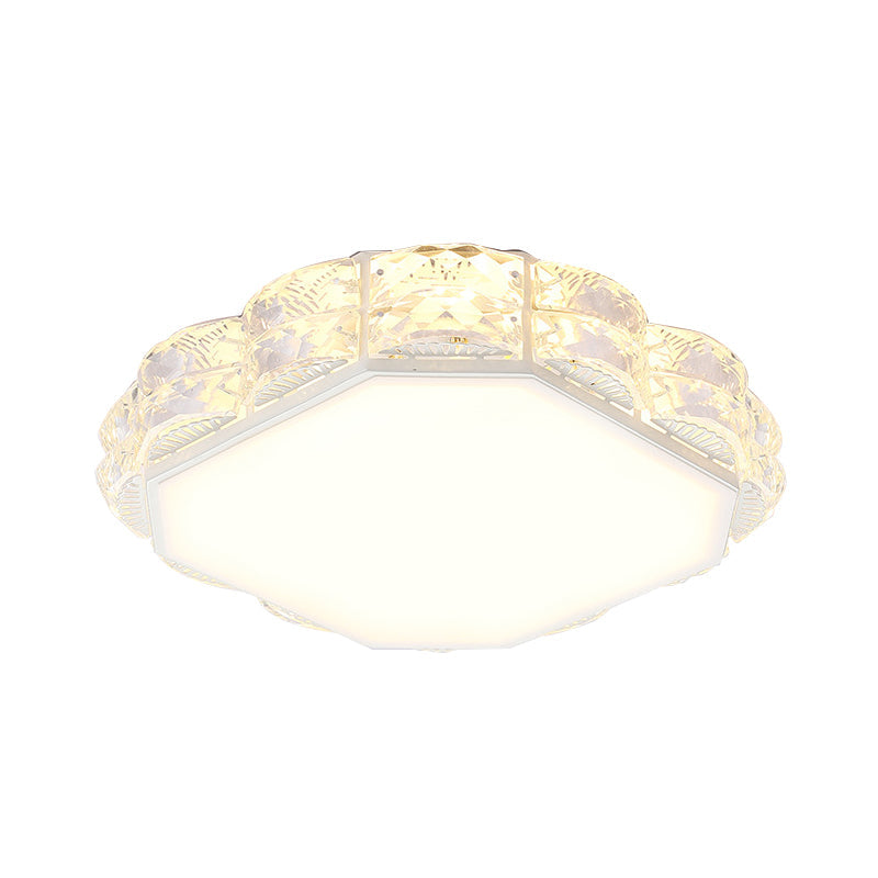 LED Crystal Flush Light Modern Style Black/White Round/Square Corridor Flush Mount Spotlight Clearhalo 'Ceiling Lights' 'Close To Ceiling Lights' 'Close to ceiling' 'Flush mount' Lighting' 266374