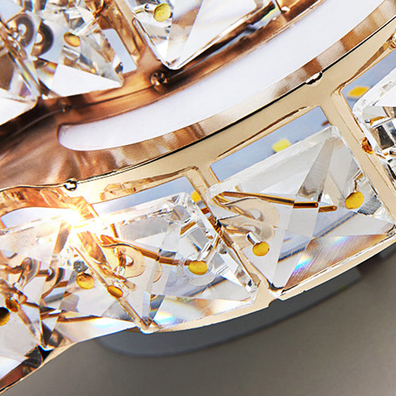 Flower Flush Mount Light Modernism Crystal Block White 10"/12"/14" W LED Ceiling Light Fixture, Recessed/Surface Mounted Clearhalo 'Ceiling Lights' 'Close To Ceiling Lights' 'Close to ceiling' 'Flush mount' Lighting' 266583