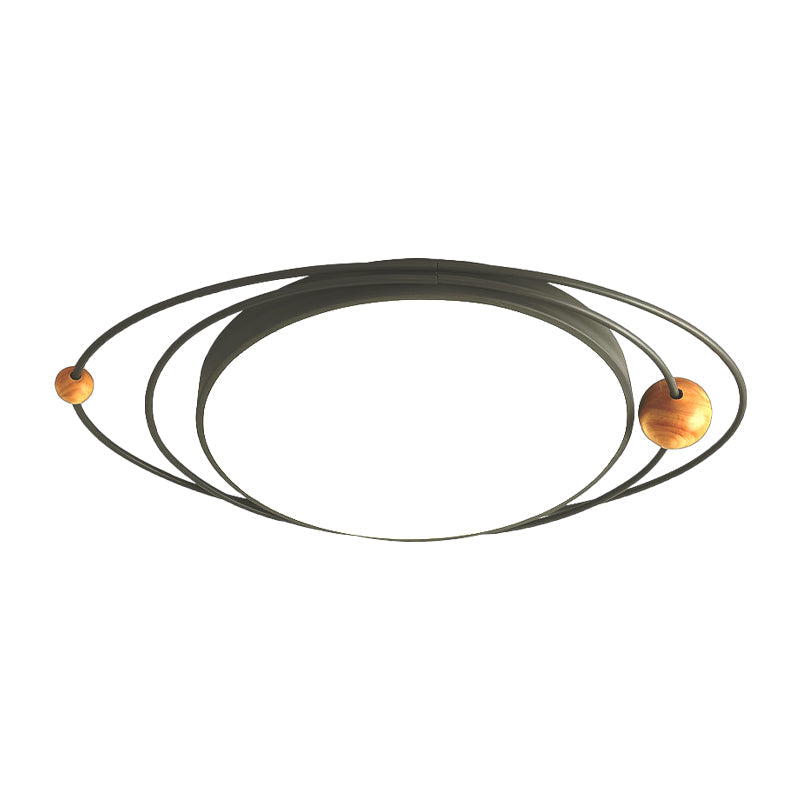 21"/26"/31" W Round Ceiling Lamp Nordic Acrylic LED Gray/Green/White Flush Light with Planet Design, Warm/White/Natural Light Clearhalo 'Ceiling Lights' 'Close To Ceiling Lights' 'Close to ceiling' 'Flush mount' Lighting' 266703