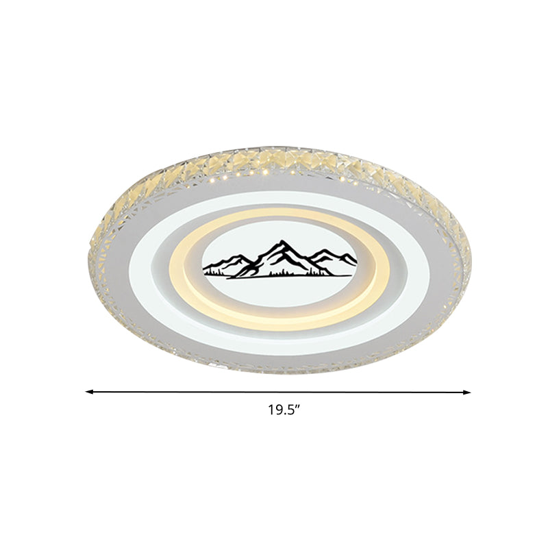 Round/Tree Dining Room Flush Mount Modern Style Crystal LED White Ceiling Lighting Clearhalo 'Ceiling Lights' 'Close To Ceiling Lights' 'Close to ceiling' 'Flush mount' Lighting' 266747