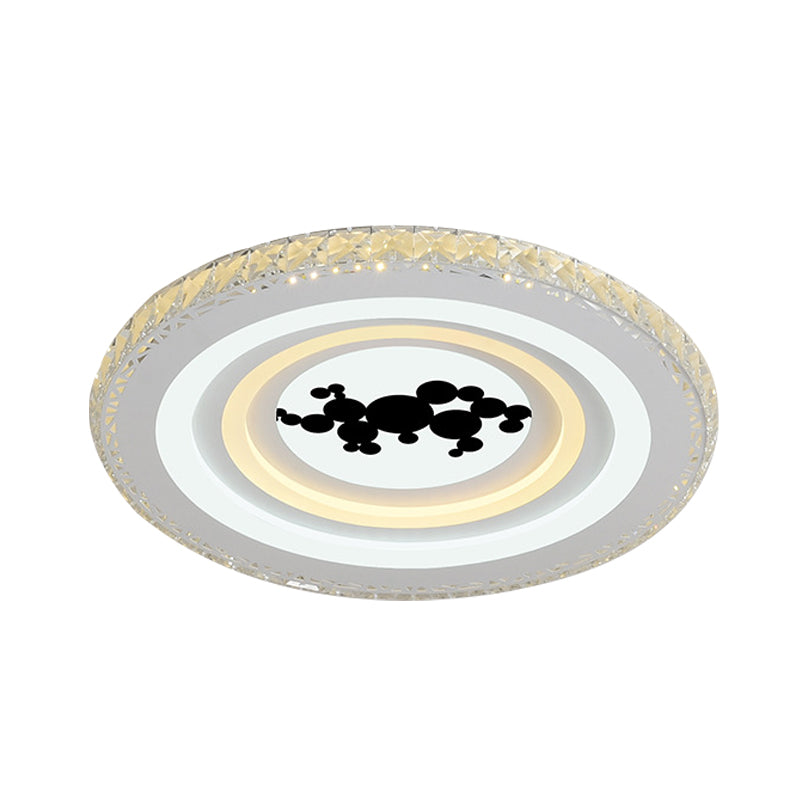 Round/Tree Dining Room Flush Mount Modern Style Crystal LED White Ceiling Lighting Clearhalo 'Ceiling Lights' 'Close To Ceiling Lights' 'Close to ceiling' 'Flush mount' Lighting' 266753
