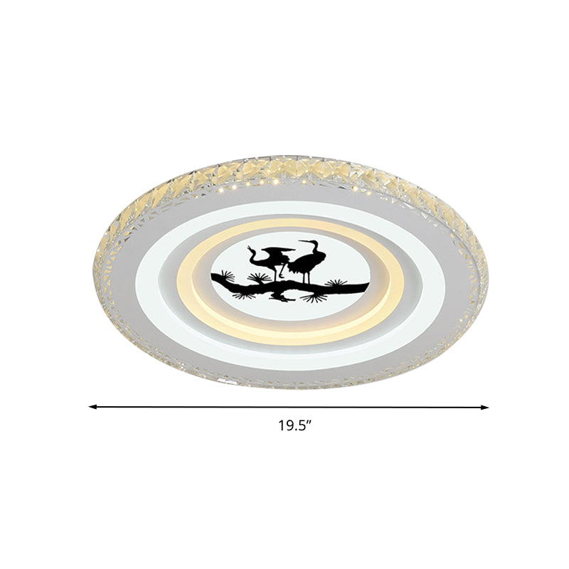 Round/Tree Dining Room Flush Mount Modern Style Crystal LED White Ceiling Lighting Clearhalo 'Ceiling Lights' 'Close To Ceiling Lights' 'Close to ceiling' 'Flush mount' Lighting' 266760