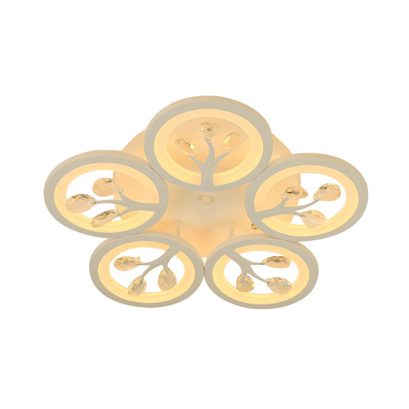 Sputnik Living Room Flush Mount Lamp Simple Acrylic 5/12/15 Lights White Flush Light Fixture in Warm/White/3 Color Light Clearhalo 'Ceiling Lights' 'Close To Ceiling Lights' 'Close to ceiling' 'Flush mount' Lighting' 267004