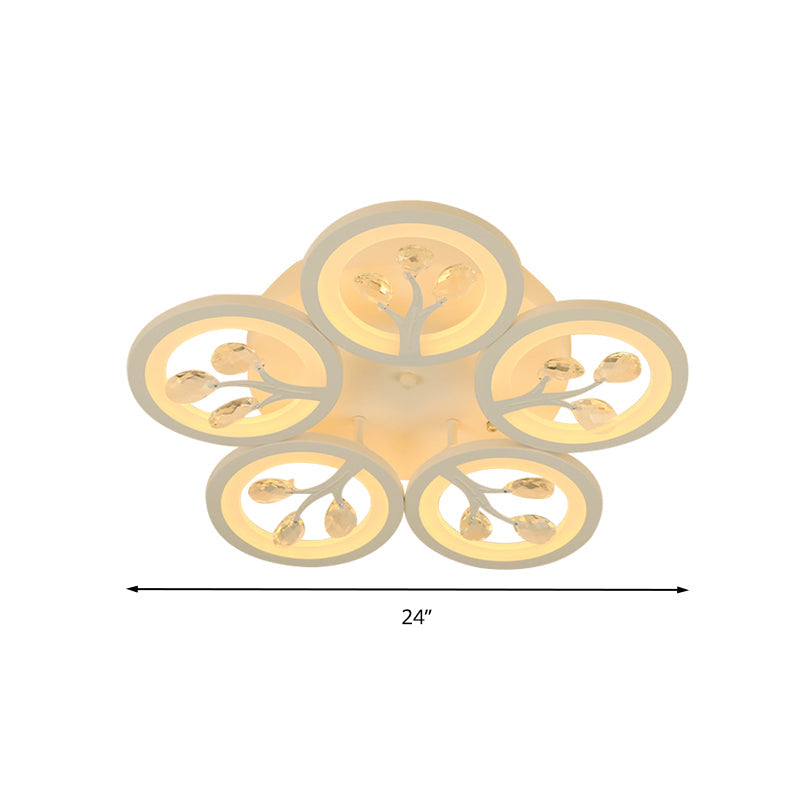 Sputnik Living Room Flush Mount Lamp Simple Acrylic 5/12/15 Lights White Flush Light Fixture in Warm/White/3 Color Light Clearhalo 'Ceiling Lights' 'Close To Ceiling Lights' 'Close to ceiling' 'Flush mount' Lighting' 267005