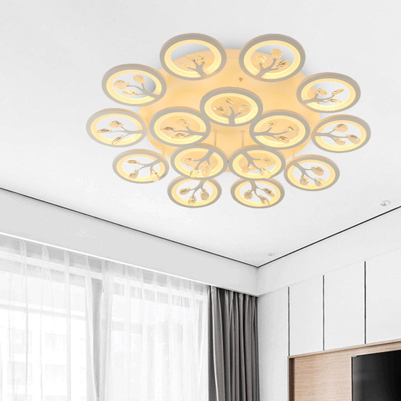 Sputnik Living Room Flush Mount Lamp Simple Acrylic 5/12/15 Lights White Flush Light Fixture in Warm/White/3 Color Light Clearhalo 'Ceiling Lights' 'Close To Ceiling Lights' 'Close to ceiling' 'Flush mount' Lighting' 267014