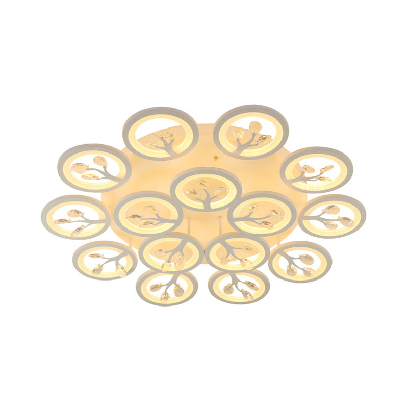 Sputnik Living Room Flush Mount Lamp Simple Acrylic 5/12/15 Lights White Flush Light Fixture in Warm/White/3 Color Light Clearhalo 'Ceiling Lights' 'Close To Ceiling Lights' 'Close to ceiling' 'Flush mount' Lighting' 267016
