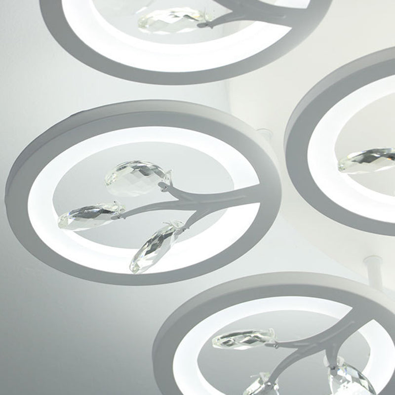 Sputnik Living Room Flush Mount Lamp Simple Acrylic 5/12/15 Lights White Flush Light Fixture in Warm/White/3 Color Light Clearhalo 'Ceiling Lights' 'Close To Ceiling Lights' 'Close to ceiling' 'Flush mount' Lighting' 267018