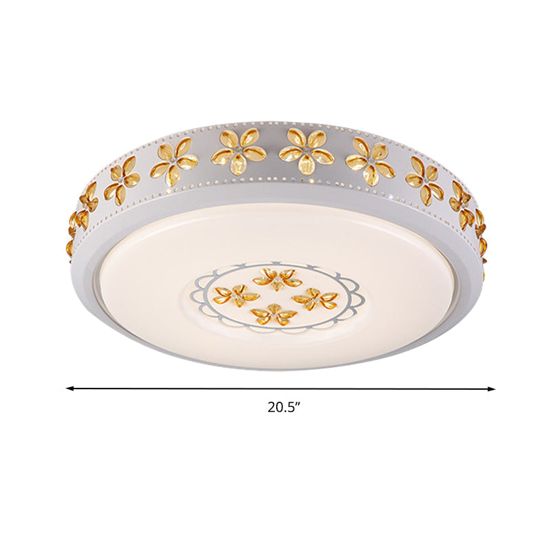 12"/16.5"/20.5" W White Flower Flush Mount Simple Acrylic LED Living Room Flush Light in White/3 Color/Fourth Gear Light Clearhalo 'Ceiling Lights' 'Close To Ceiling Lights' 'Close to ceiling' 'Flush mount' Lighting' 267307