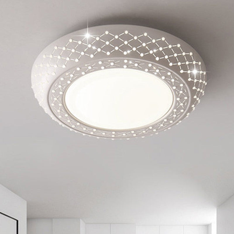 23���/35��� W LED Acrylic Flush Ceiling Light Simple White Cutout Bedroom Flush Mount Lamp in White/3 Color Light Clearhalo 'Ceiling Lights' 'Close To Ceiling Lights' 'Close to ceiling' 'Flush mount' Lighting' 267394