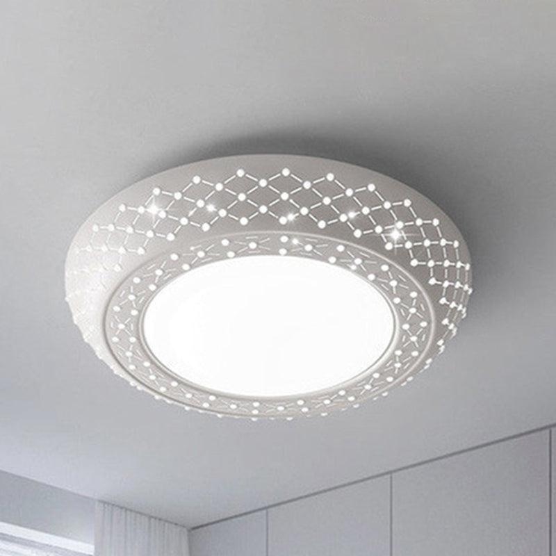 23���/35��� W LED Acrylic Flush Ceiling Light Simple White Cutout Bedroom Flush Mount Lamp in White/3 Color Light Clearhalo 'Ceiling Lights' 'Close To Ceiling Lights' 'Close to ceiling' 'Flush mount' Lighting' 267395