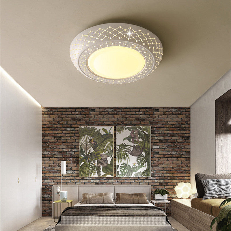 23���/35��� W LED Acrylic Flush Ceiling Light Simple White Cutout Bedroom Flush Mount Lamp in White/3 Color Light Clearhalo 'Ceiling Lights' 'Close To Ceiling Lights' 'Close to ceiling' 'Flush mount' Lighting' 267396