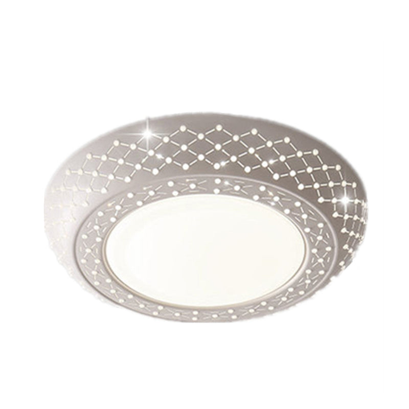 23���/35��� W LED Acrylic Flush Ceiling Light Simple White Cutout Bedroom Flush Mount Lamp in White/3 Color Light Clearhalo 'Ceiling Lights' 'Close To Ceiling Lights' 'Close to ceiling' 'Flush mount' Lighting' 267397