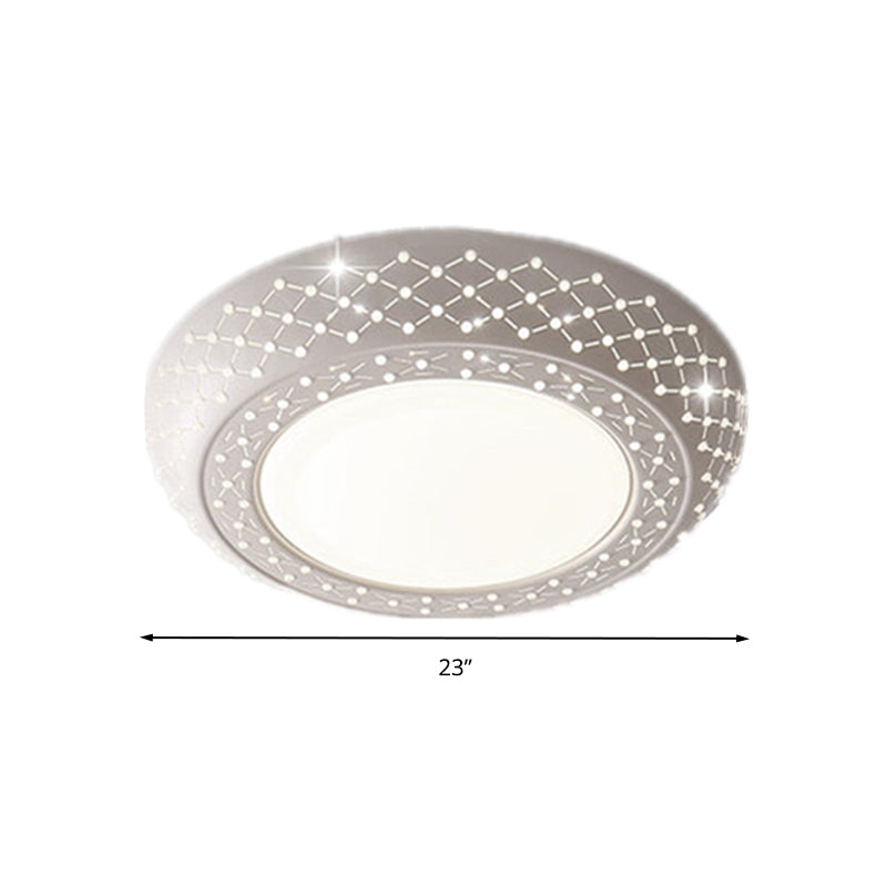 23���/35��� W LED Acrylic Flush Ceiling Light Simple White Cutout Bedroom Flush Mount Lamp in White/3 Color Light Clearhalo 'Ceiling Lights' 'Close To Ceiling Lights' 'Close to ceiling' 'Flush mount' Lighting' 267398