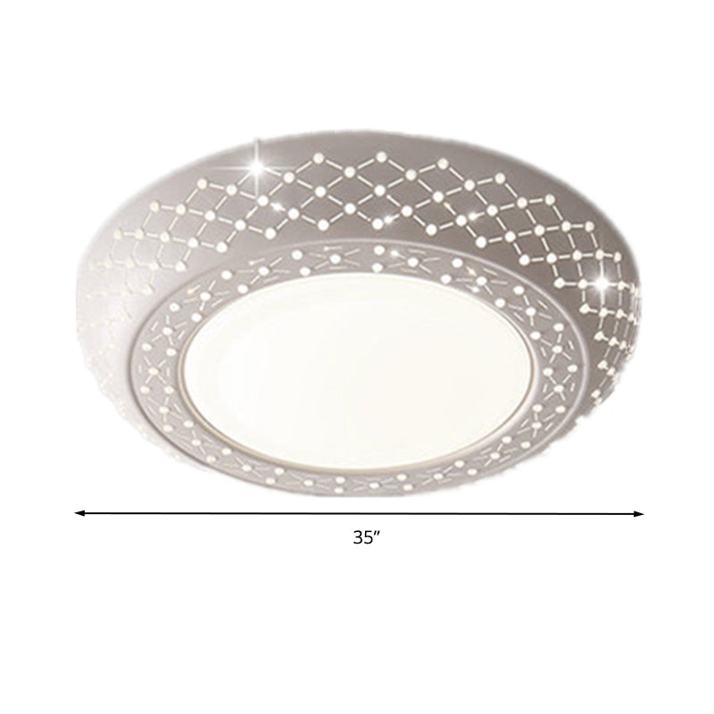 23���/35��� W LED Acrylic Flush Ceiling Light Simple White Cutout Bedroom Flush Mount Lamp in White/3 Color Light Clearhalo 'Ceiling Lights' 'Close To Ceiling Lights' 'Close to ceiling' 'Flush mount' Lighting' 267399