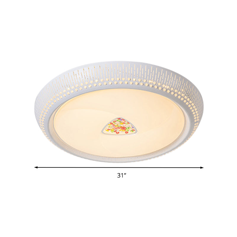23"/31"/36" W Round Bedroom Flush Mount Lamp Simple Crystal LED White Flush Light Fixture in White/3 Color Light Clearhalo 'Ceiling Lights' 'Close To Ceiling Lights' 'Close to ceiling' 'Flush mount' Lighting' 267438
