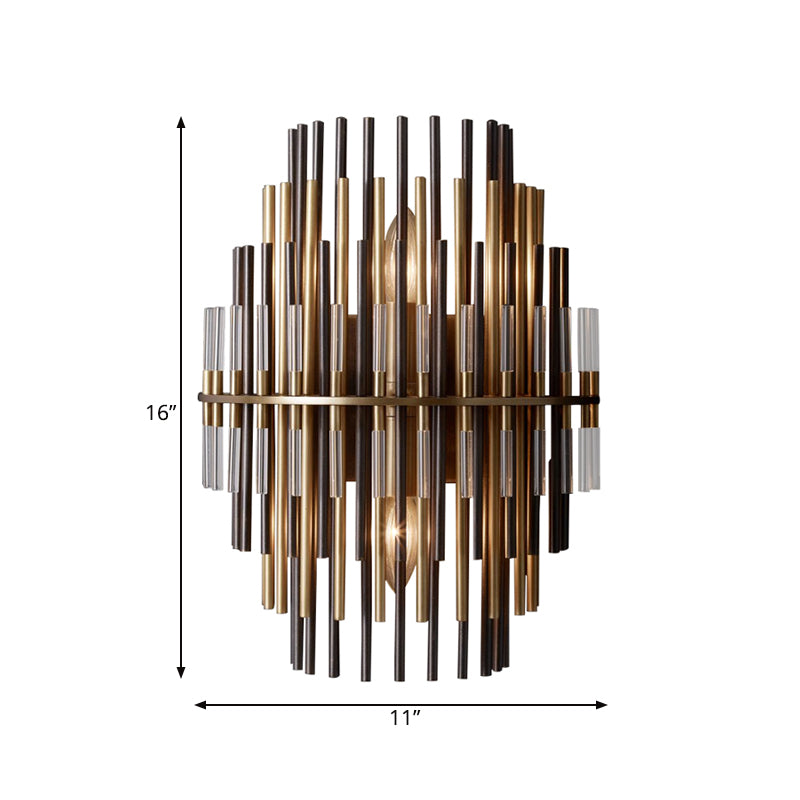 Chrome/Black Tiered Tubular Wall Mounted Lamp Retro Metallic 1 Light Wall Sconce Lighting Clearhalo 'Wall Lamps & Sconces' 'Wall Lights' Lighting' 268406