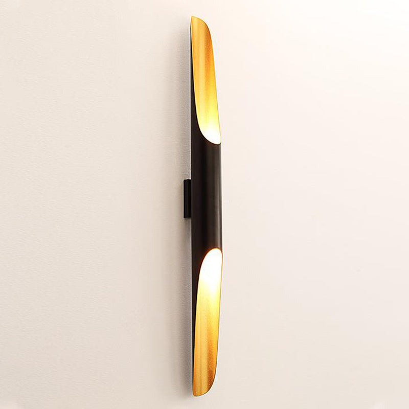 23.5"/27.5" Wide Pipe Wall Sconce Lamp Modern Metallic 1/2-Light Black Sconce Light Fixture for Living Room 1.0 Black Clearhalo 'Cast Iron' 'Glass' 'Industrial' 'Modern wall lights' 'Modern' 'Tiffany' 'Traditional wall lights' 'Wall Lamps & Sconces' 'Wall Lights' Lighting' 268627
