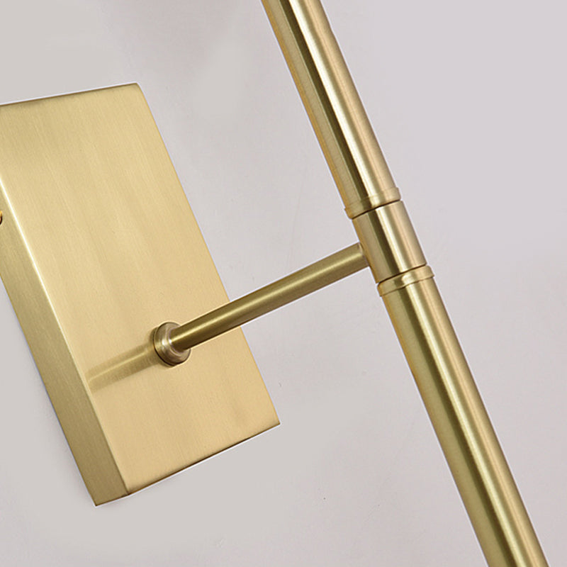Cylinder Bedroom Wall Light Sconce Modernist Style White Glass 1/2-Head Brass Finish Wall Lamp with Pencil Arm Clearhalo 'Wall Lamps & Sconces' 'Wall Lights' Lighting' 270573