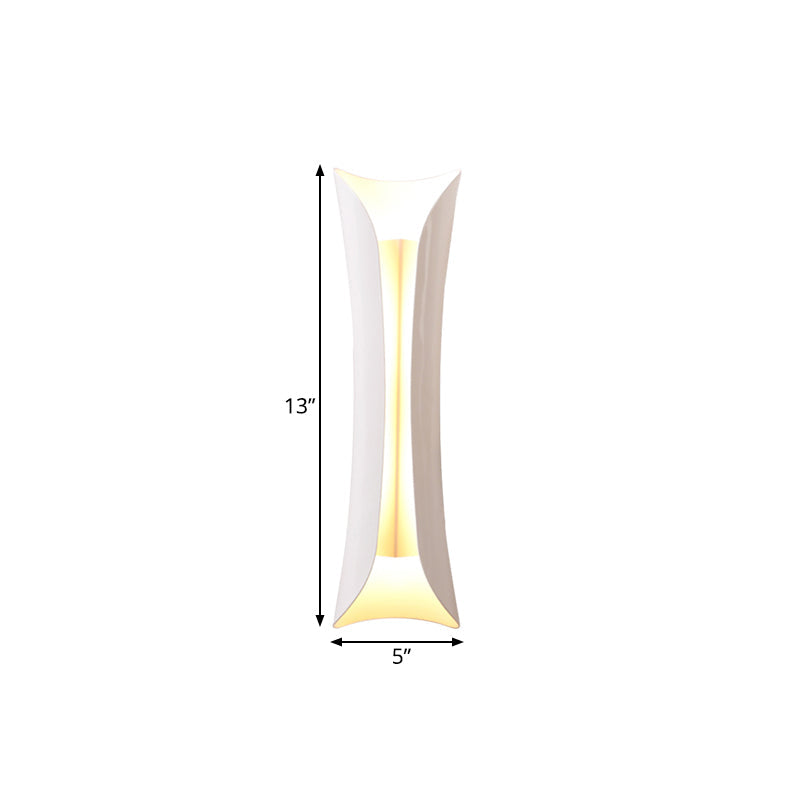 Metallic Black/White Wall Lamp Curved 2-Light Modernist Sconce Light Fixture, 13"/21"/30" H Clearhalo 'Wall Lamps & Sconces' 'Wall Lights' Lighting' 271083