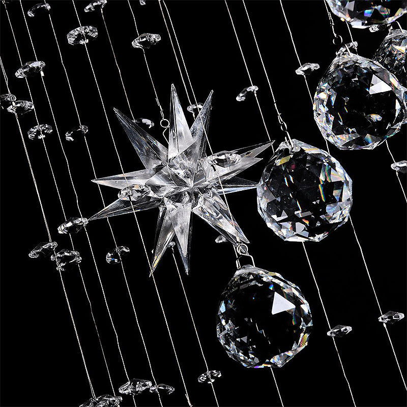 Spiral Flushmount Contemporary Crystal 6 Heads Stainless-Steel Ceiling Mounted Fixture Clearhalo 'Ceiling Lights' 'Close To Ceiling Lights' 'Close to ceiling' 'Flush mount' Lighting' 271672