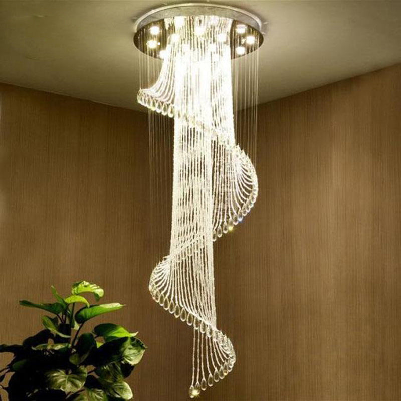 Cascade Crystal Ball Flush Mount Modern 5 Bulbs Stainless-Steel Ceiling Light Fixture Clearhalo 'Ceiling Lights' 'Close To Ceiling Lights' 'Close to ceiling' 'Flush mount' Lighting' 271674