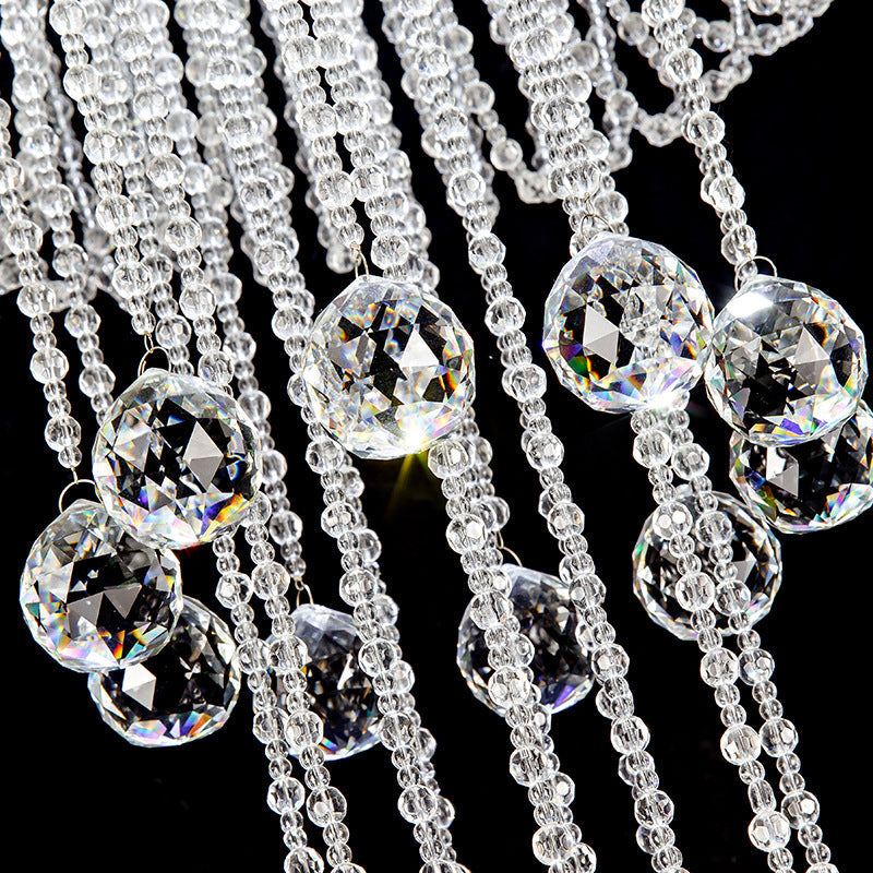 Beaded Living Room Flush Light Fixture Crystal LED Contemporary Flush Mount Ceiling Lighting in Nickel Clearhalo 'Ceiling Lights' 'Close To Ceiling Lights' 'Close to ceiling' 'Flush mount' Lighting' 272152