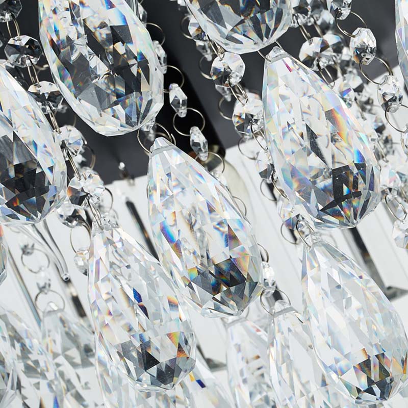 Crystal Cone/Cylinder Flushmount Lighting Contemporary 4 Lights Black Flush Mount Ceiling Light Clearhalo 'Ceiling Lights' 'Close To Ceiling Lights' 'Close to ceiling' 'Flush mount' Lighting' 272262