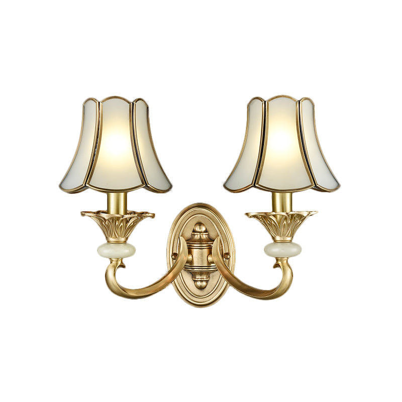 Metal Brass Sconce Light Fixture Flared 1/2 Heads Traditional Wall Mount Lamp for Living Room Clearhalo 'Wall Lamps & Sconces' 'Wall Lights' Lighting' 274326