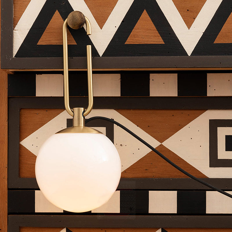 Global Matte White Glass Sconce Light Simplicity 1 Bulb Black and Gold Wall Mount Lamp Clearhalo 'Cast Iron' 'Glass' 'Industrial' 'Modern wall lights' 'Modern' 'Tiffany' 'Traditional wall lights' 'Wall Lamps & Sconces' 'Wall Lights' Lighting' 274644