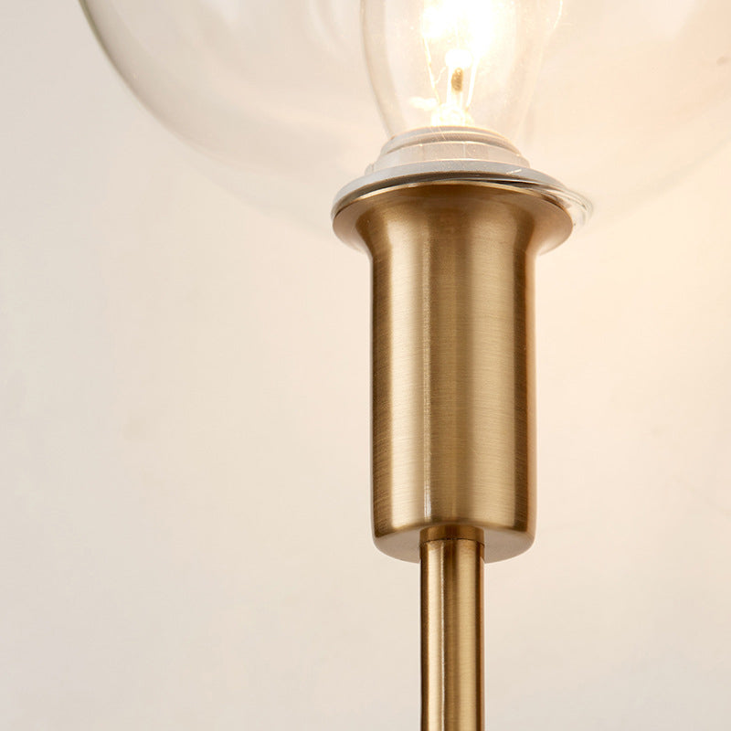Modern 1 Bulb Wall Mount Lamp Brass Finish Pencil Armed Sconce Light with Clear Wine Glass Shade Clearhalo 'Cast Iron' 'Glass' 'Industrial' 'Modern wall lights' 'Modern' 'Tiffany' 'Traditional wall lights' 'Wall Lamps & Sconces' 'Wall Lights' Lighting' 275130