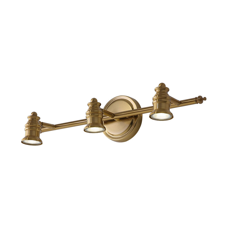 Linear Bathroom Vanity Mirror Light Traditionalism Metal 2/3/4-Bulb Brass Wall Sconce Lighting Clearhalo 'Vanity Lights' 'Wall Lights' Lighting' 277469