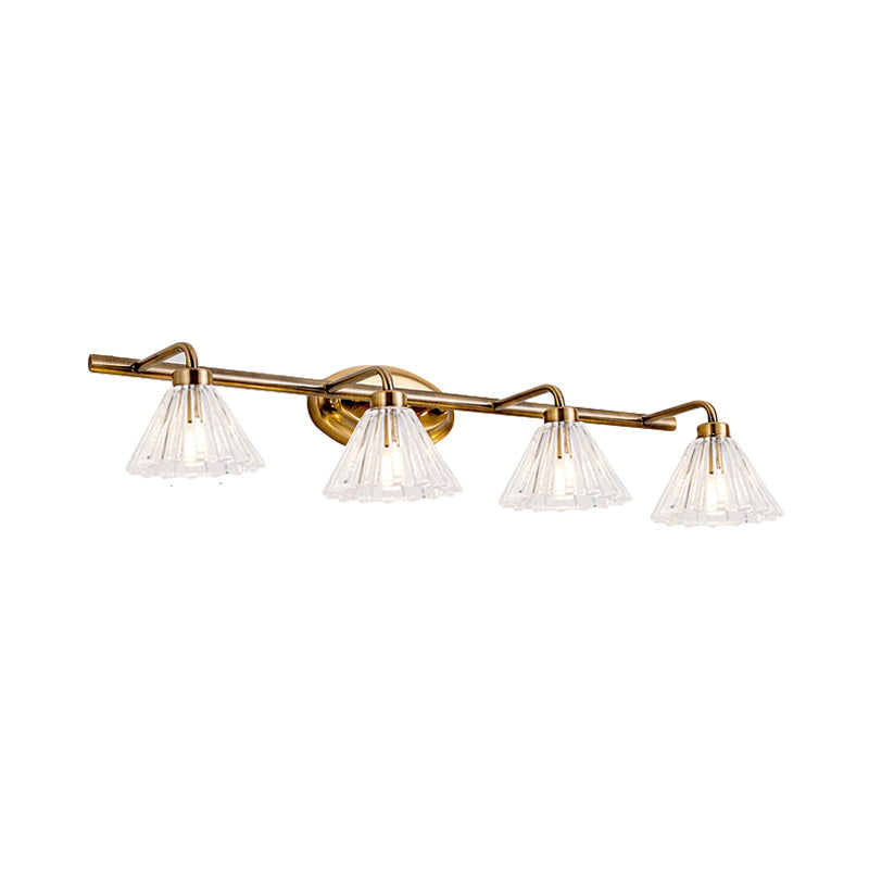 1/2/3-Bulb Cone Vanity Light Fixture Traditional Brass Metal LED Wall Sconce Lighting for Bathroom Clearhalo 'Vanity Lights' 'Wall Lights' Lighting' 277527
