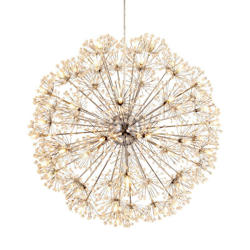 Crystal Sputnik Chandelier Pendant Light Simple 24/32 Lights Ceiling Lamp in Silver Clearhalo 'Ceiling Lights' 'Chandeliers' Lighting' options 278468